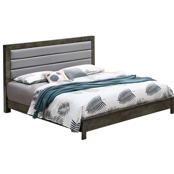 Full Bed In Gray With A Comfortable - 81"d X 58"w 48"h, Enhances Relaxation Elegant Finish Bedroom Appeal
