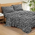 thumbnail image 1 of Full Bed Sheet Set - Luxury Bedding 500 Thread Count Pure Egyptian Cotton 4 Piece Sheet Set Full Size Fit Up 15" Inch to 18" Inch Deep Pocket, Zebra Print Color, 1 of 4