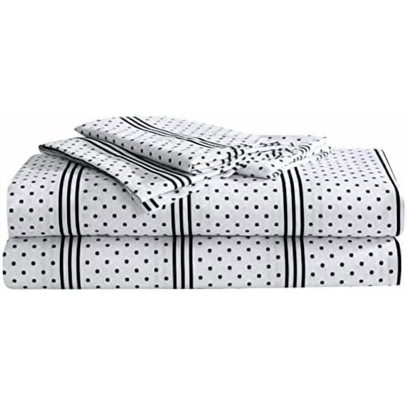 - Full Bed Sheets, Soft & Lightweight Bedding, Fade & Wrinkle Resistant (Dots & Stripes, Full)