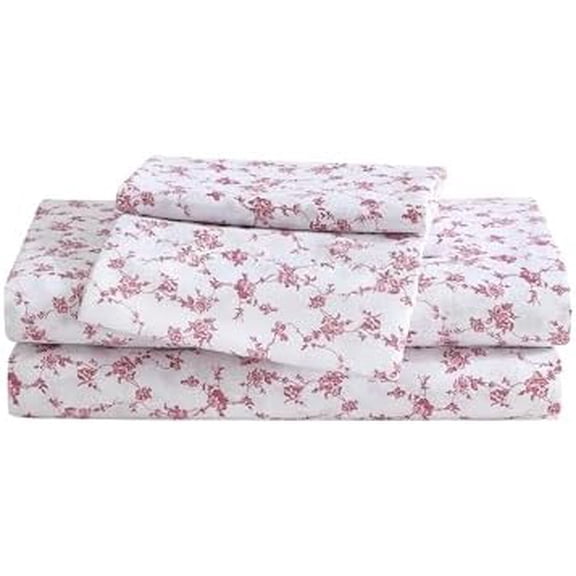 - Full Bed Sheets, Soft & Lightweight Bedding, Fade & Wrinkle Resistant (Floral Toile Pink, Full)