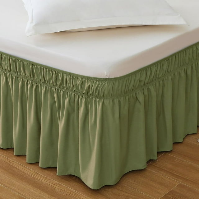 Full Bed Skirt, Wrap Around Ruffle Bed Skit For Full Beds With 18 Inch