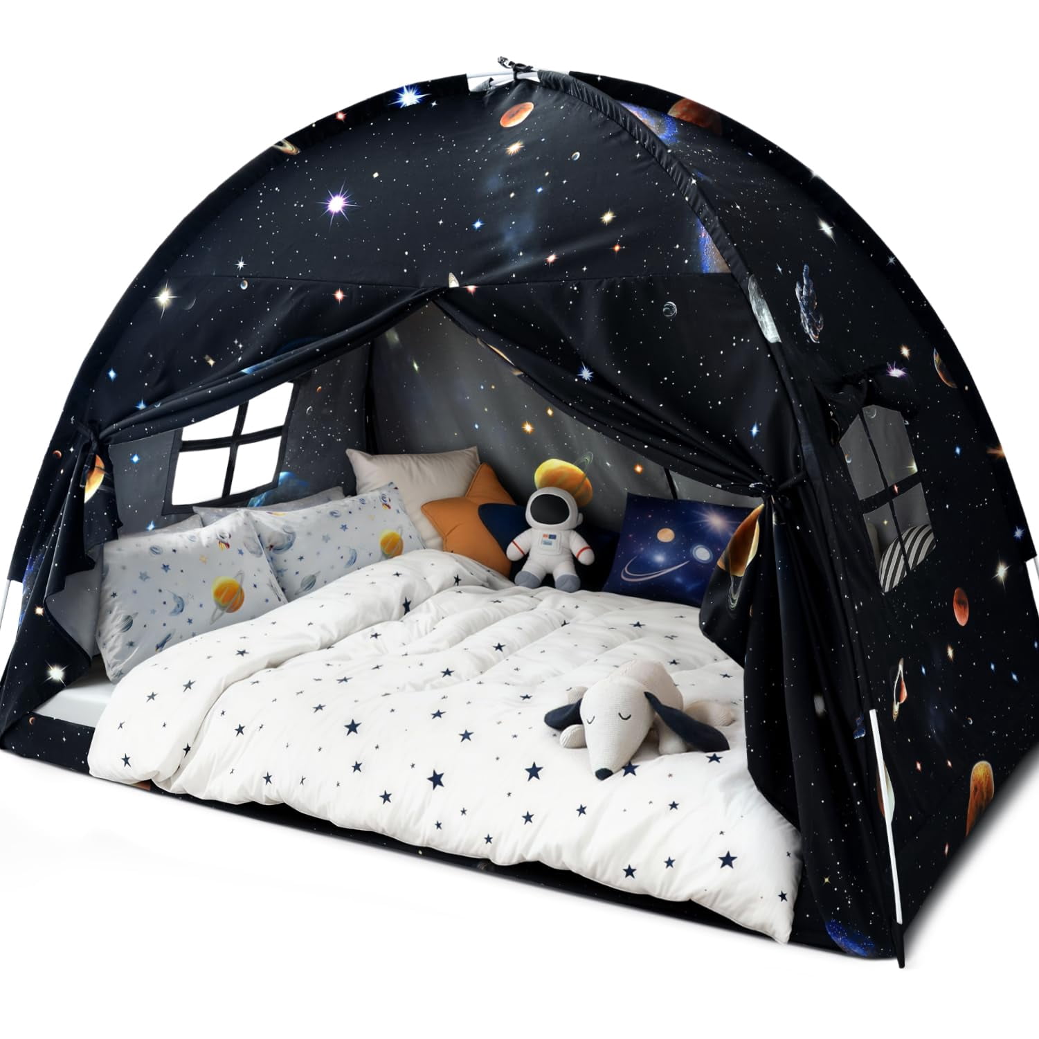 Full Bed Tent  Indoor Space Sleeping Playhouse Blackout Bunk Tents Size (galaxy Tent) For Girl Birthday House Gift