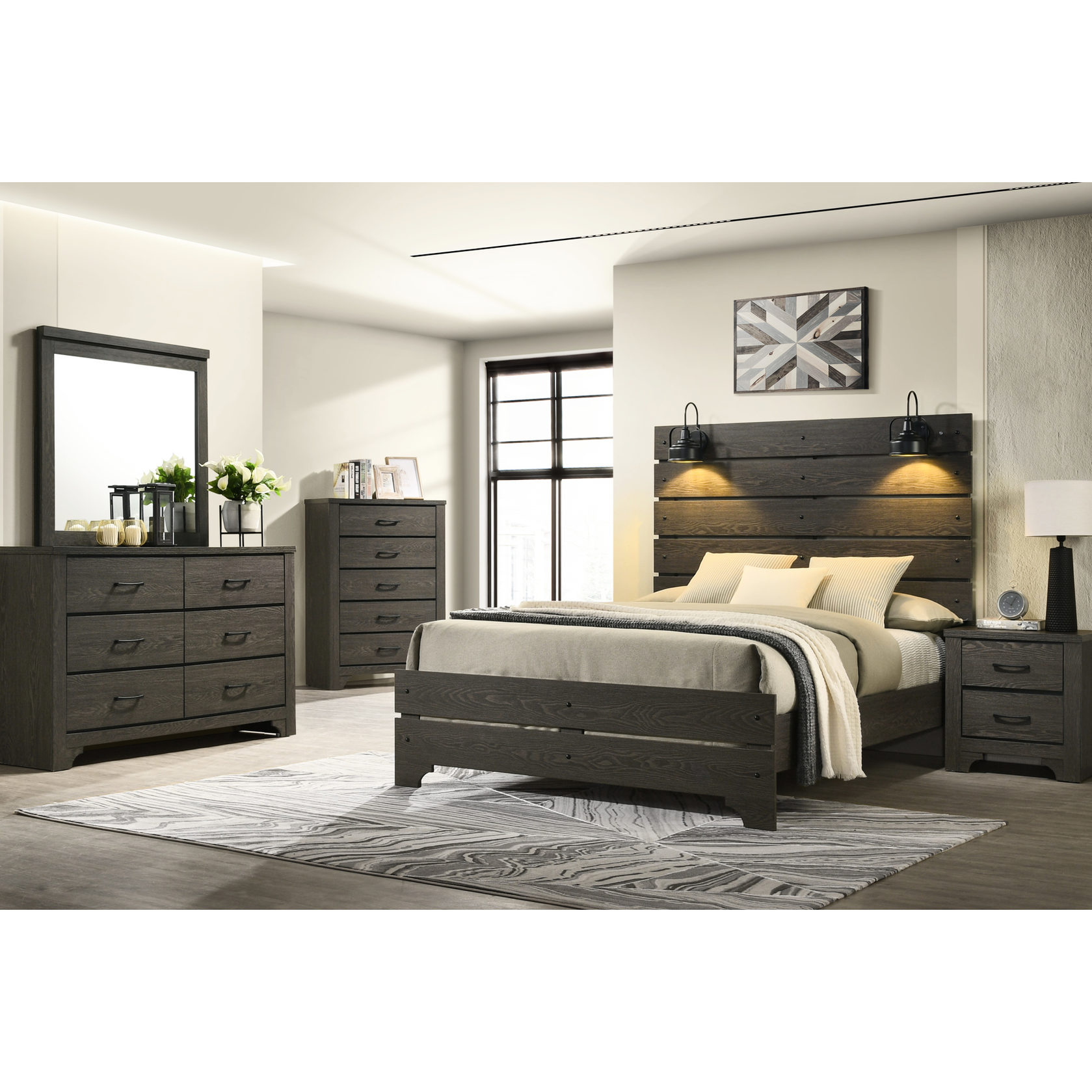 Full Bed with Brown Color and Lights | Quick to Assemble, Adds Elegance ...