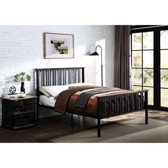 Full Bed with Paper Veneer and Powder Coated Metal for Durability