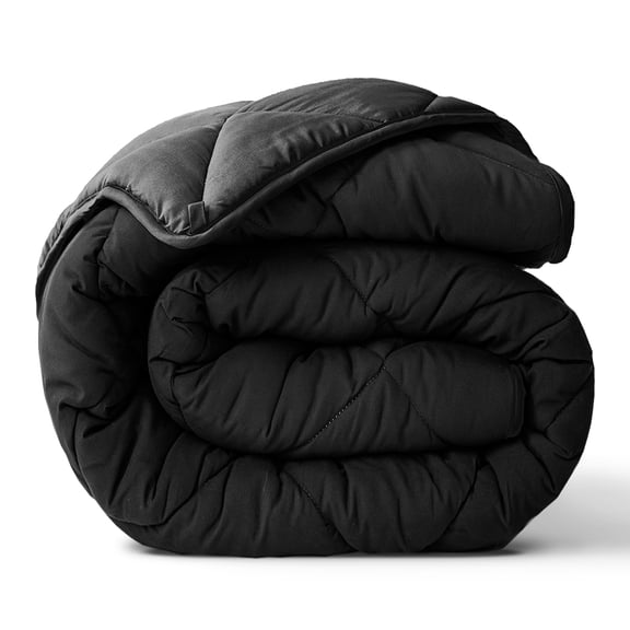 Full Black/Gray Down Alternative Duvet Insert All Season Lightweight Reversible Quilted Comforter