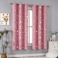 thumbnail image 1 of Full Black Grommet Blackout Curtain Panels Moon Stars Printed Window Curtains Thermal Insulated Drapes for Kids Boy Girls Bedroom Nursery Living Room Decor,1 Panel,  Pink 52"*84", 1 of 8