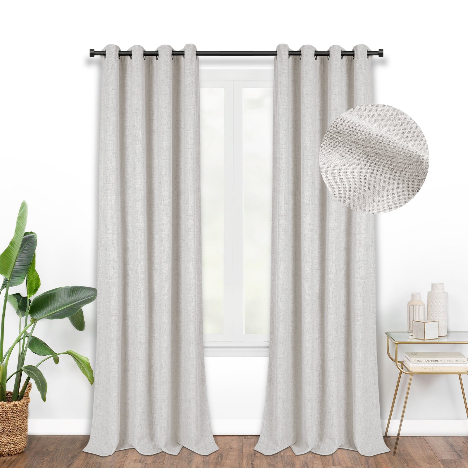 Full Blackout Curtains for Bedroom & Living Room, Grommet Drapes