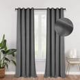 thumbnail image 1 of Full Blackout Curtains for Bedroom & Living Room, Grommet Drapes, Thermal Insulated Textured Blackout Curtains 2 Panels Set, W50" x L108", DarkGrey, 1 of 7