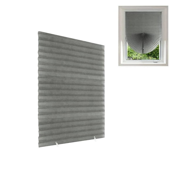 Full Blackout Pleated Blinds No-Drill Sun Protection for Privacy Folding Blind