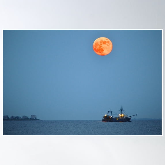 Full Blood Moon Poster Wall Art, Modern Wall Decor, 16x24 UNFRAMED