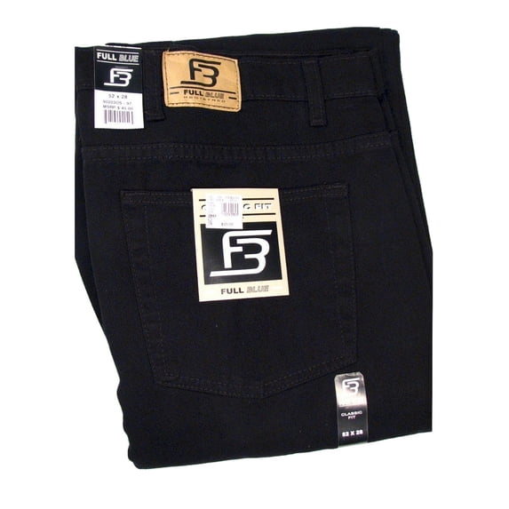 Full Blue Big and Tall 90203OS-972 Relaxed 5 Pocket Denim Jean BLACK 48-28