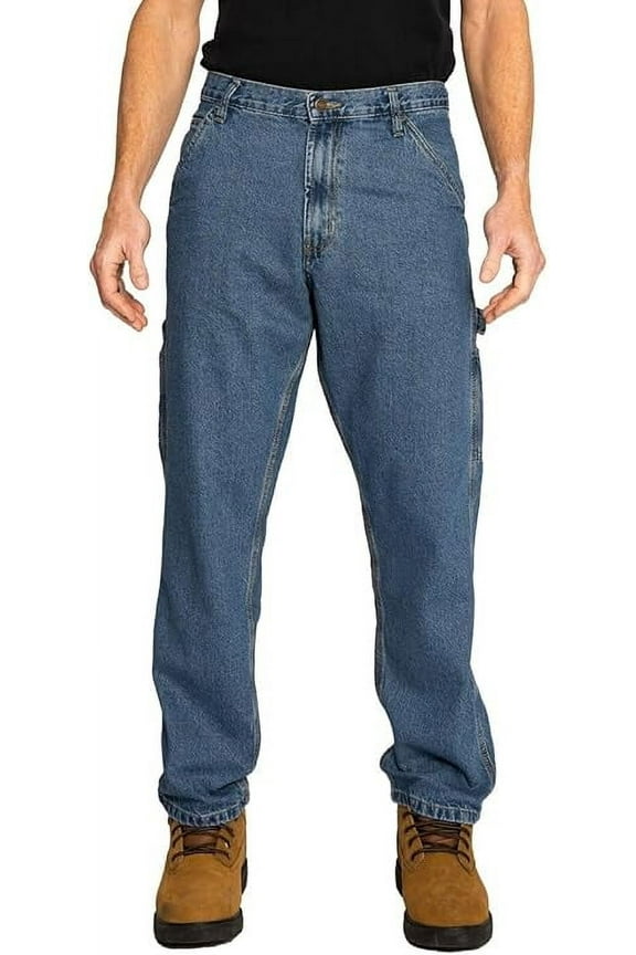 Carpenter Denim Jeans, Relaxed Fit, Utility Pocket & Hammer Loop, Light Wash, 40x34