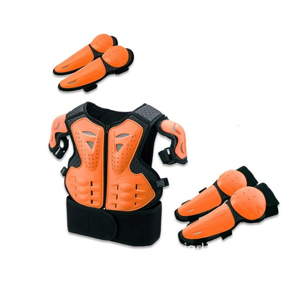 Full Body Armors Motocross Suit Guard Equipment Dirt Bike Skiing Chest Spine Elbow Pad Protector Vest for Boys Girls Orange