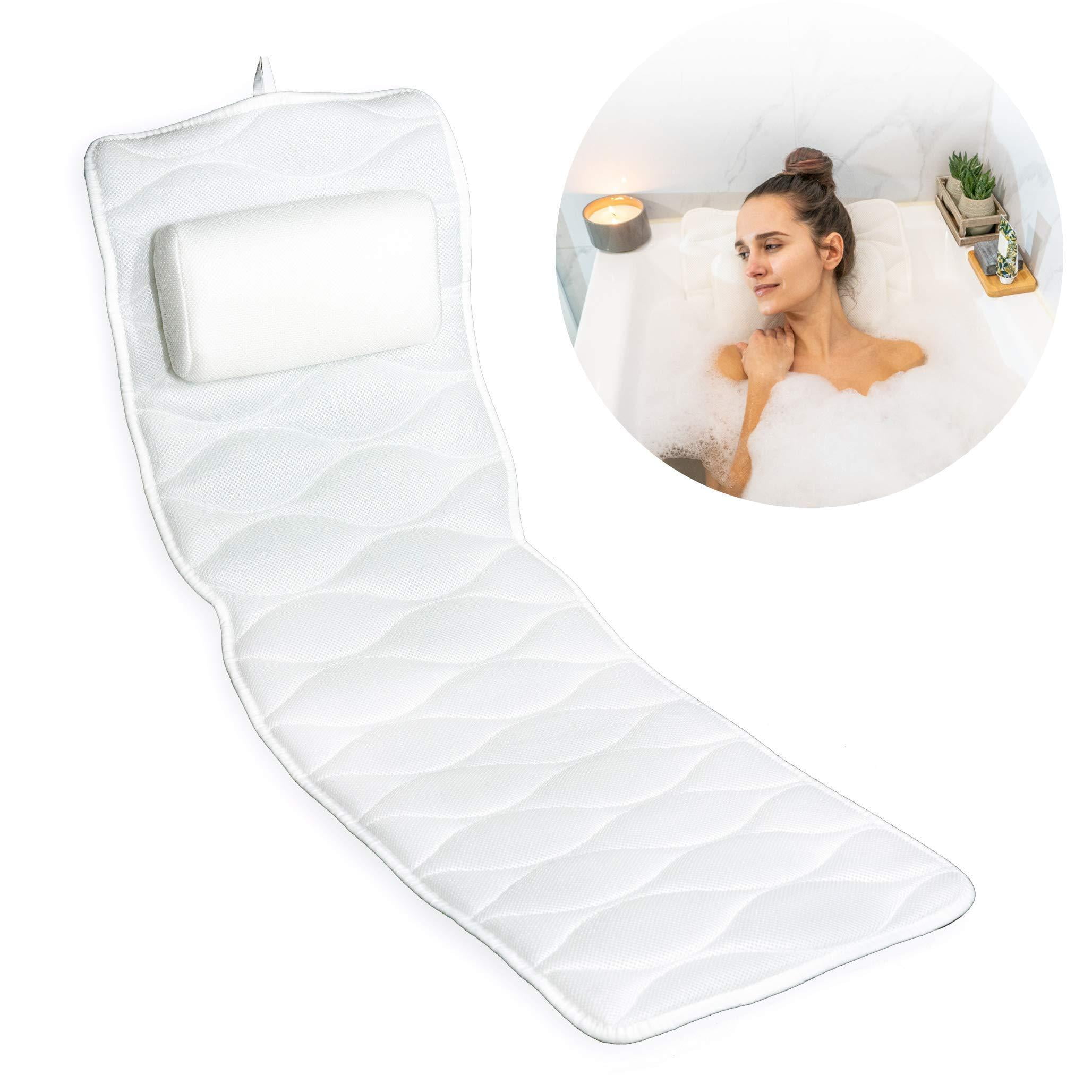 Bath Pillow and Bathtub Tray for Tub: Pamper Yourself to a Luxurious  at-Home Spa Experience - Bath Accessories Ideal Relaxation Gifts for Mom,  Self