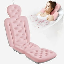 Full Body Bath Pillow for Bathtub, Thick Bathtub Cushion with Laundry Bag, Luxury Tub Pillow for Bath for Headrest Neck and Back Support Pink 51" x 16"