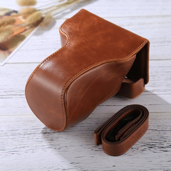 Full Body Camera PU Leather Case Bag with Strap for Canon EOS M6