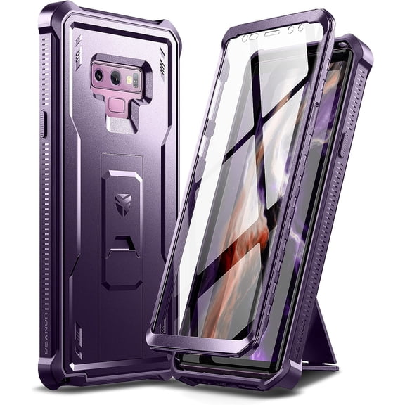 Full Body Case for Samsung Galaxy Note 9/6.4 inches, [Built in Screen Protector and Kickstand] Heavy Duty Military Grade Protection Shockproof Protective Cover for Galaxy Note 9,Phantom Purple