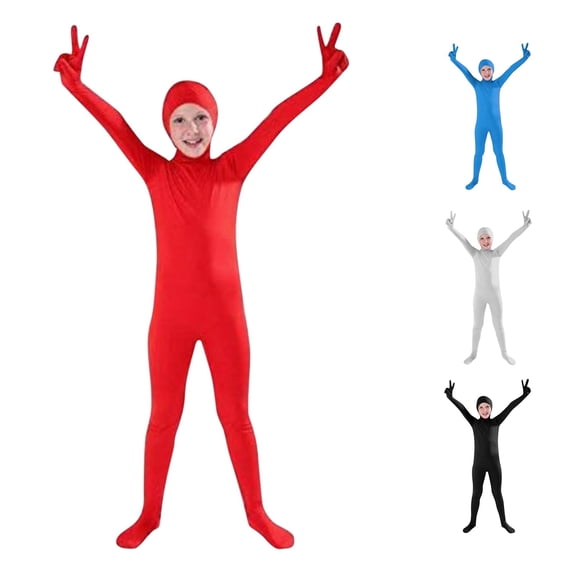 "Full Body Catsuit Stage Seamless Stretchy Bodysuit for Performances Cover Face Design" Dinosaur Boy