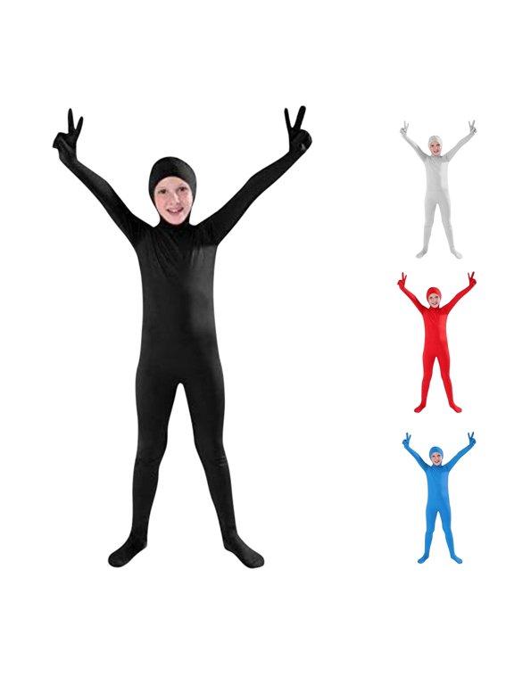 "Full Body Catsuit Stage Seamless Stretchy Bodysuit for Performances Cover Face Design" Dinosaur Boy