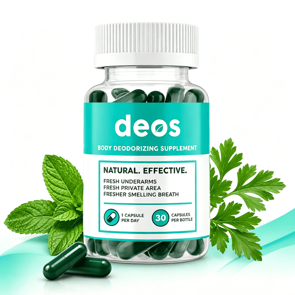 Full Body Deodorant Supplement DEOS International Deodorant, Chlorophyll Capsules, 30 Count