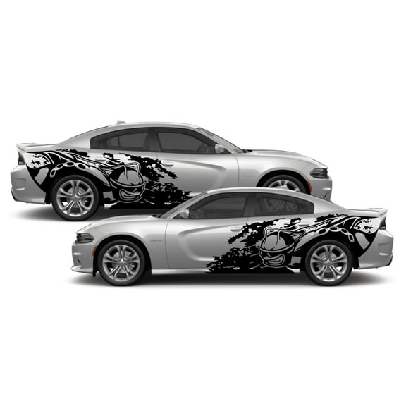 Full Body Distressed Graphic Super Angry Bee Full Side Splash Vinyl Decal Sticker Fits & Compatible with Dodge Charger 2010-2024