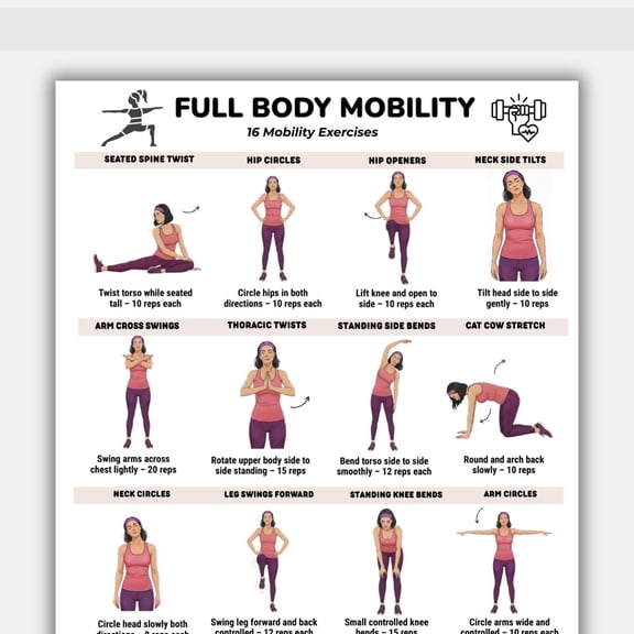 Full Body Exercise Chart, Exercise Poster, Daily Exercise Routine Poster, Stretching And Exercise Chart, Fitness Exercise Poster poster