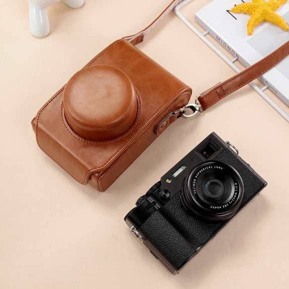 Full Body Leather Camera Case Bag with Strap For FUJIFILM X100VI