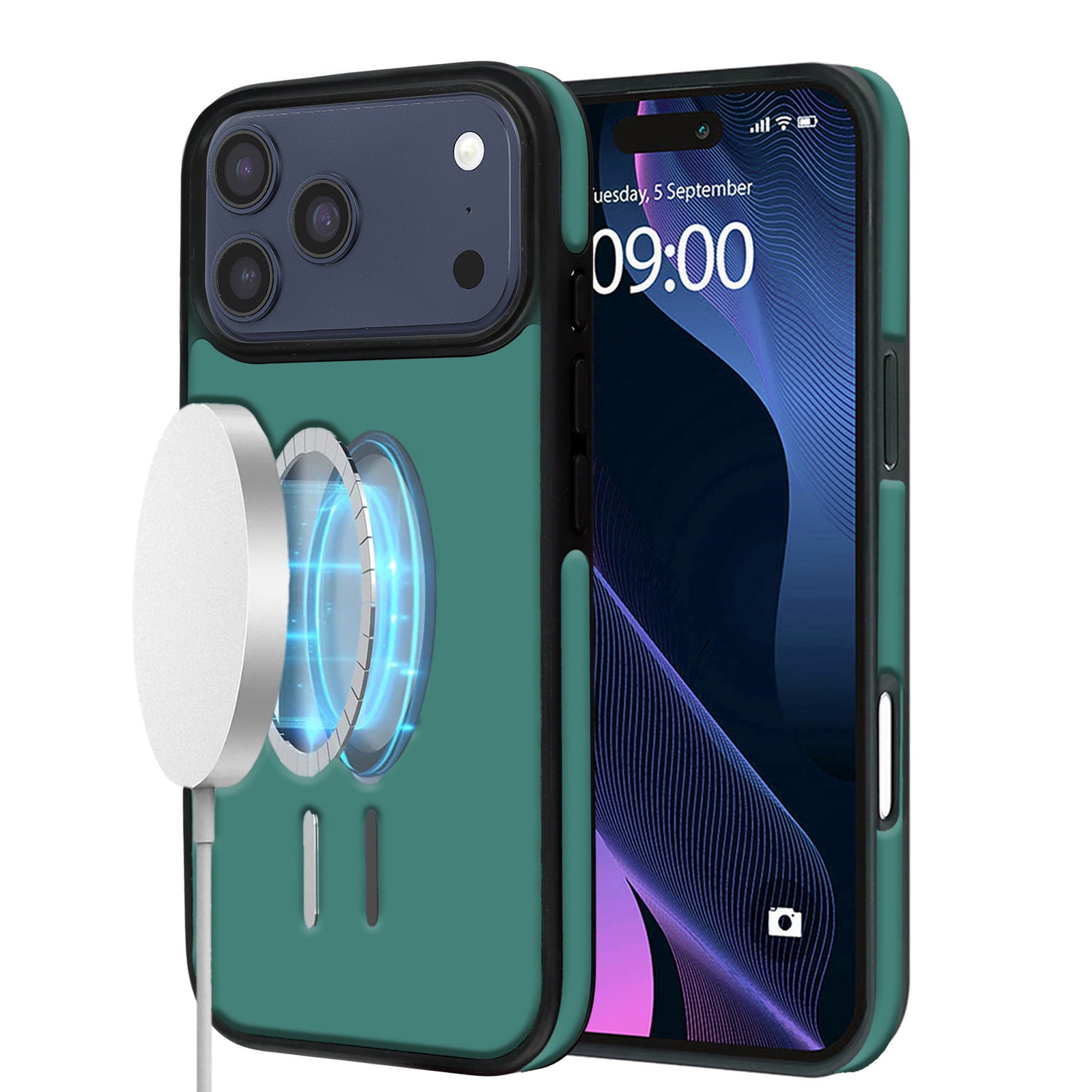 Full Body Leather Style Shockproof Case for iPhone 17 Pro Max with Wireless Charging