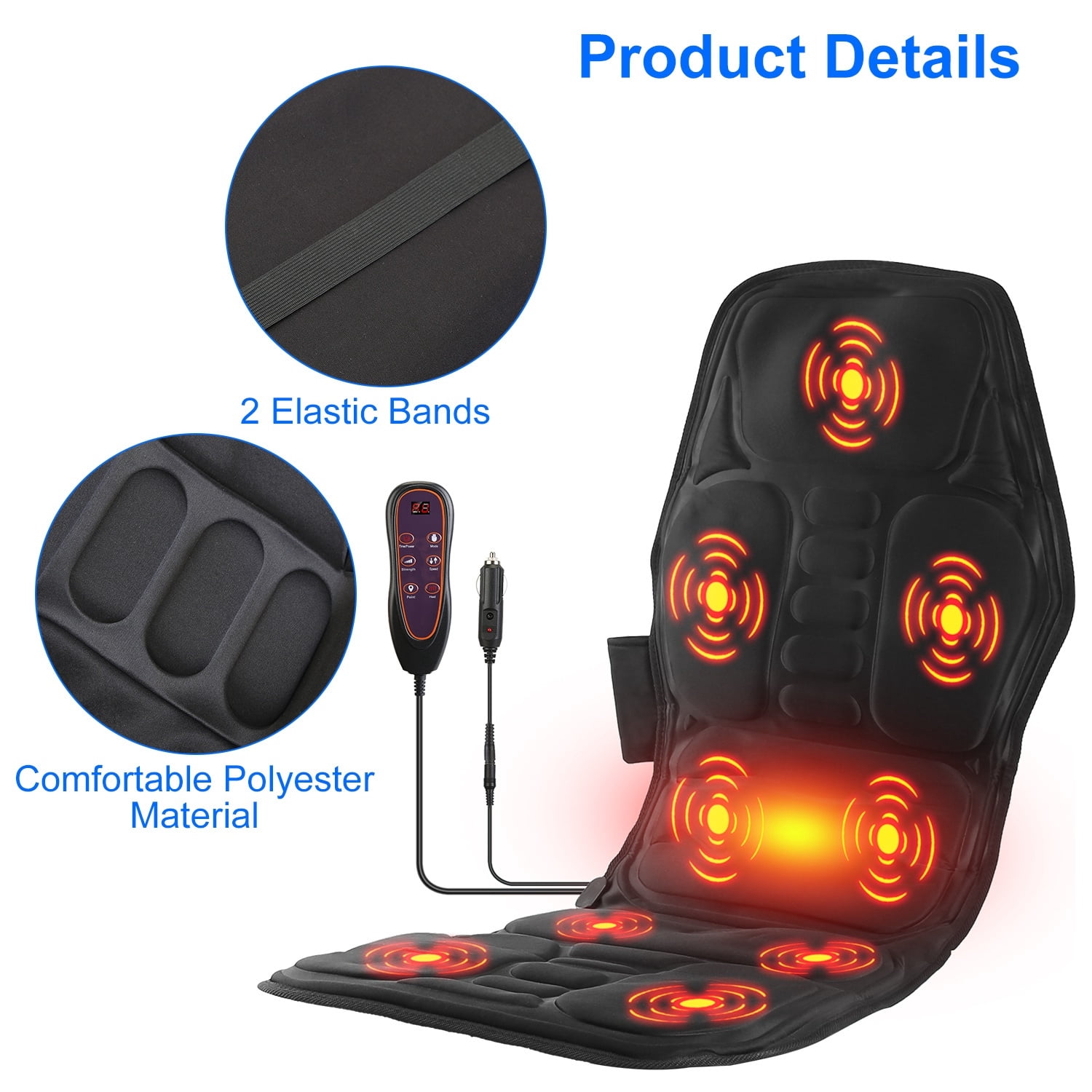Full Body Massage Chair Pad with Heat 8 Modes & 9 Intensities Shiatsu Back Neck Massager for Home Office & Car  3 Timer Settings for Pain Relief