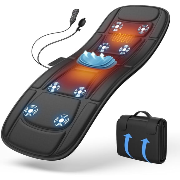 Full Body Massage Mat with Heat, Back Massager for Recliner with Lumbar Support, Heating & Vibration, Massage Chair Pad for Seniors, Office Workers & Family, Fatigue & Pain Relief in Office, Home