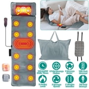 Full Body Massage Mat with Neck Kneading Massager - 10 Targeted Points + 3-Level Lumbar Heating, 9 Vibration Modes/9 Speeds, 20-Node Neck Massage Heating + 3 Modes, 10-30min Smart Timer