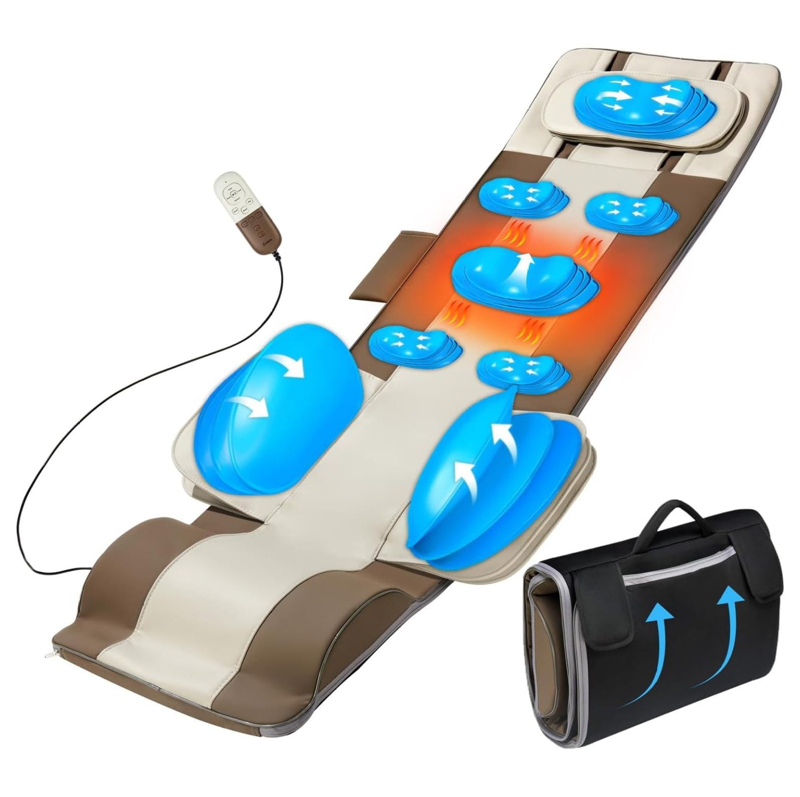 Full Body Massage Mat with s Stretching & Heating, 3D Lumbar Traction & Relaxation, Back