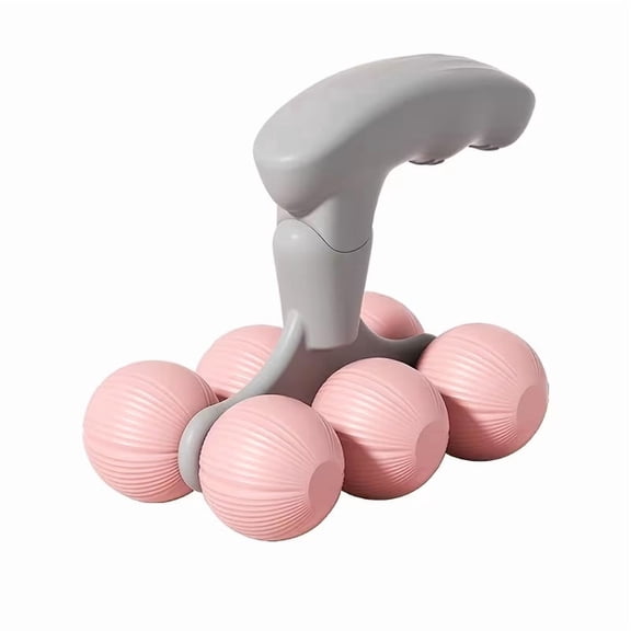 Full Body Massage Roller Yoga Stick - Handheld Deep Tissue Massager for Muscle Recovery and Relaxation (Pink)