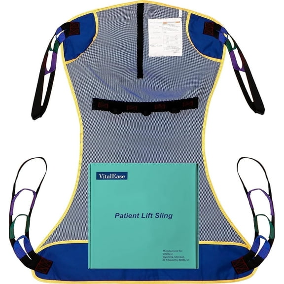 Full Body Mesh Lift Sling with Commode Opening, Patient Lift for Toileting, Shower, Breathable Mesh Transfer Sling– Safe & Versatile- Max Wight 600lb (Medium)