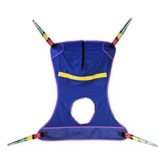 Full Body Mesh Patient Lift Sling With Commode Opening, Medium