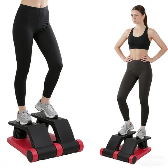 Full Body Mini Stepper with Resistance Bands, 5-Level Adjustable Air Compression Stair Stepper Machine, Cardio Workout Equipment for Legs, Glutes, Arms & Core