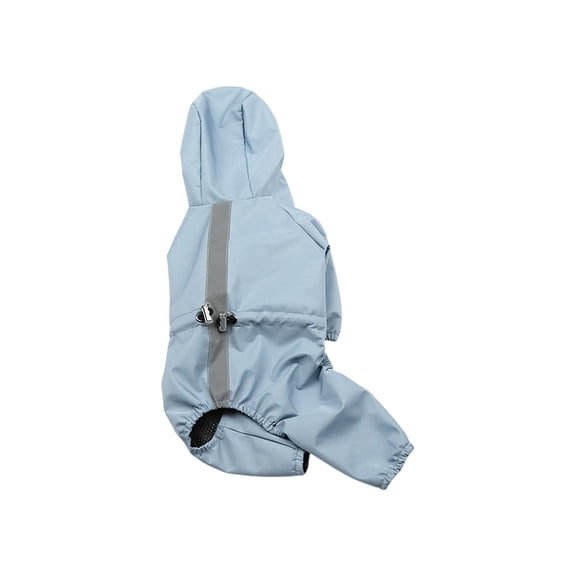 Full-Body Pet Raincoat for Dogs and Cats - Hooded Four-Legged Rain Jacket with Reflective Strip - Sky Blue S