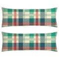 thumbnail image 1 of Full Body Pillow Cover 20x54 - Plaid Checkered Pillow Case with Hidden Zipper, Breathable Geometric Pillow Protector for Adults & Maternity - Machine Washable, 1 of 5