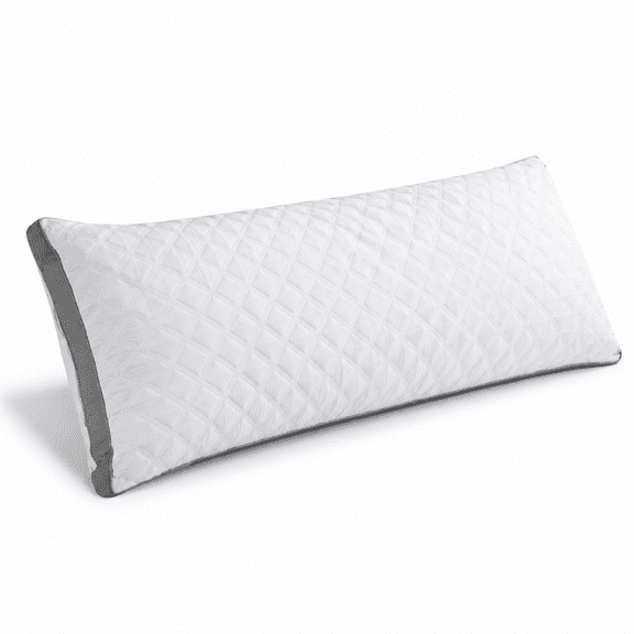 Full Body Pillow For Side Sleepers, Adjustable Firm Long Bed Pillow, White-gray Side