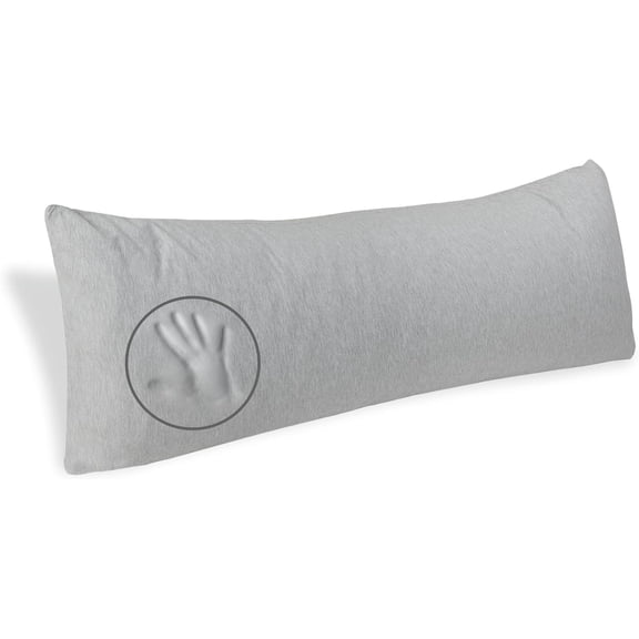 Full Body Pillow - Shredded Memory Foam with Washable Cover - Long, Hypoallergenic, Firm Hug Pillows for Side and Back Sleepers (54in, Cool Grey)