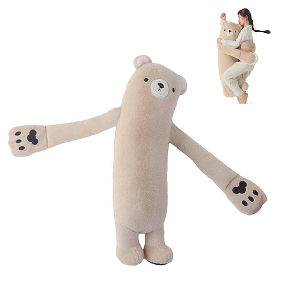 Full Body Pillow for Side Sleepers, Long Plush Bear Hug Pillow for Spine Alignment