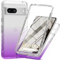 thumbnail image 1 of Full Body Protection Case for Google Pixel 7,Dteck Dual-Layer Built-in Screen Protector Shockproof Case Gradient Slim Back Cover, Purple, 1 of 5