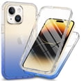 thumbnail image 1 of Full Body Protection Case for iPhone 13,Dteck Shockproof TPU/PC Gradient Case Built-in Screen Protector Slim Cover, ,Blue, 1 of 6