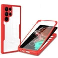 thumbnail image 1 of Full Body Protection Transparent Case for Samsung Galaxy S24 Ultra,Dteck Shockproof TPU Case Built-in Screen Protector Slim Clear Cover for Galaxy S24 Ultra,Red, 1 of 6