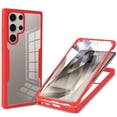 thumbnail image 1 of Full Body Protection Transparent Case for Samsung Galaxy S26 Ultra,Dteck Shockproof TPU Case Built-in Screen Protector Slim Clear Back Cover for Galaxy S26 Ultra,Red, 1 of 7