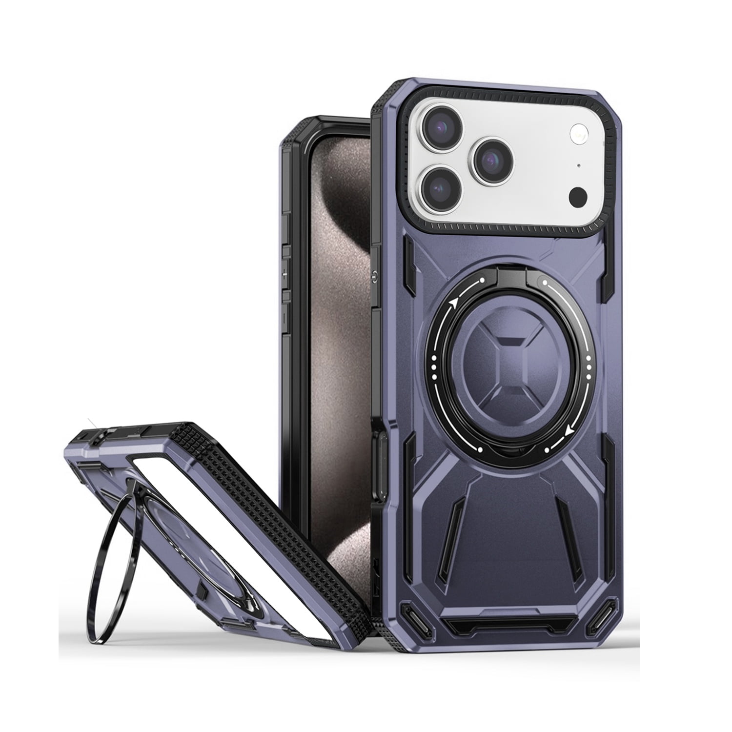 Full-Body Rugged Shockproof Case with Ring Holder for iPhone 17 Pro Max