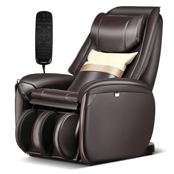 Costway Massage Chair Full Body SL Track Zero Gravity with  Pillow Reversible Footrest Heat Brown