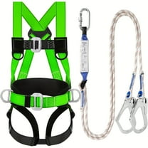[Full Body Safety Harness] Full Body Safety Harness Fall Protection Kit | Roofing Harnesses with Shock Absorbing Lanyard | Updated Comfortable Waist Pad