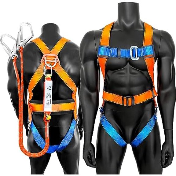 Full Body Safety Harness Tool Fall ProtectionOSHA/ANSI Compliant,ASTM F1774certified | INTERNAL Shock Absorbing LanyardOrange$$Tools & Hardware Other