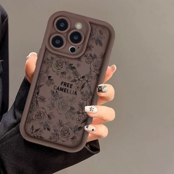 Full Body Shockproof Protective Case for iPhone 17 Pro Max, Camellia Flower Graffiti Pattern Durable Cover, AntiVibration Full Wrap Design with Comprehensive Camera Protection